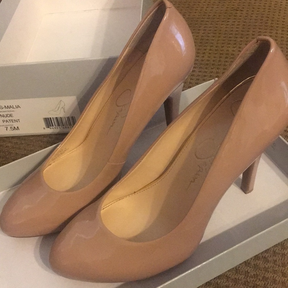 Jessica Simpson Nude Patent Heels